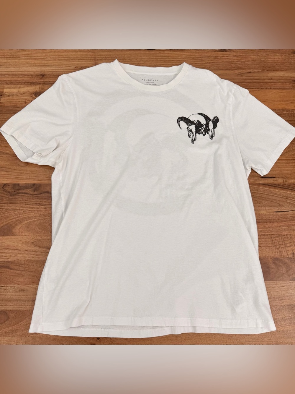 AllSaints White Oversized Crewneck Tee Medium